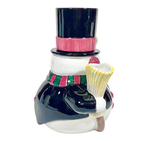 Fitz and Floyd Snowman Cocoa Pot and Cup Snack Therapy Cocoa Tea Set For One New - Picture 4 of 9